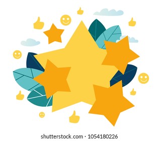 vector illustration on white background. creative flat composition. the best work, high price 5 stars vector