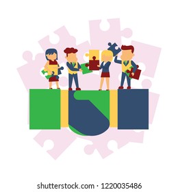 vector illustration on white background. business porters a successful team. Businesspeople handshaking after negotiation. Productive partnership concept.