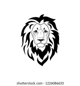 Vector illustration on the white background - lion.