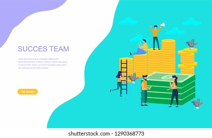 vector illustration on white background. business porters a successful team. The investor holds money in ideas. financing of creative projects. woman and man business handshake - Vector