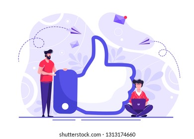 vector illustration on white background. best performance, score five points. people leave reviews and comments that successful work is the highest score, the hand shows the gesture a class