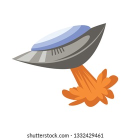 Vector illustration on white background of a science spaceship