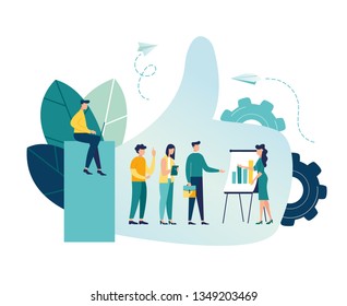 vector illustration on white background. best performance, score five points. people leave reviews and comments that successful work is the highest score, the hand shows the gesture a class - Vector -