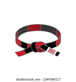 Vector illustration on the white
background - BJJ belt.
