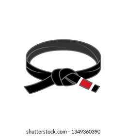 Vector illustration on the white
background - BJJ black belt.
