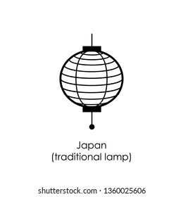 Vector illustration on the white
background - Japanese traditional lamp.
