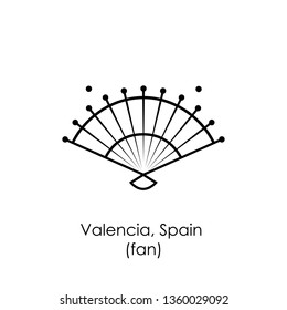 Vector illustration on the white
background - Spanish fan.
