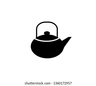 Vector illustration on the white
background - simple black teapot.
