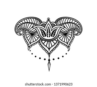 Vector illustration on the white
background - lace and flowers.
