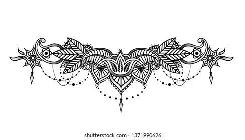Vector illustration on the white
background - lace and flowers.
