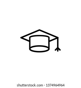 Vector illustration on the white
background - graduate cap icon.
