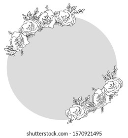 
vector illustration on a white background, frame with flowers, for text