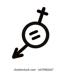 Vector illustration on a white background power of girls. Equality. Feminism.
