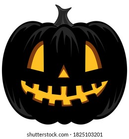 Vector illustration on white background. Pumpkin icon in simple style isolated vector illustration. Carving vegetable for decoration
