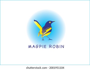 Vector illustration on a white background of a magpie. Suitable for making logo