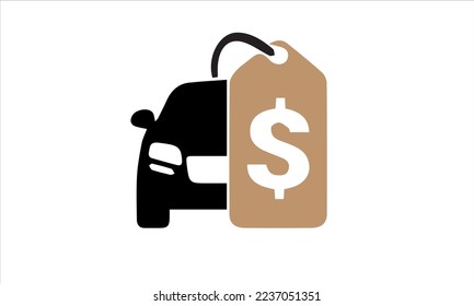 
Vector illustration on white background Buying car sale icon sign.