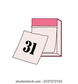 Vector illustration on a white background. Desk calendar in a cool style. Otive calendar