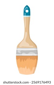 vector illustration on white background with paintbrush. painting walls, fence. repair in apartment or house.