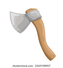 vector illustration on white background with axe. chop wood. woodcutter tool.