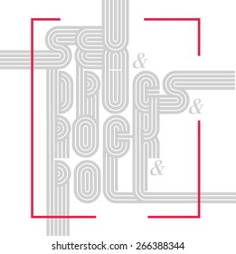 vector illustration on white background with vintage inscription sex drugs and rock'n'roll, design graphics for T-shirts and posters