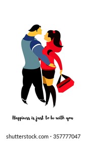vector illustration on white background couple in love in different situations, love it. on a white background