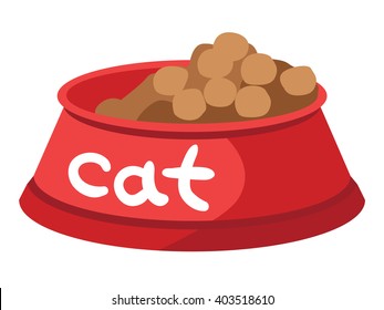 Vector illustration on a white background. Cat food.