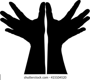 Vector illustration on white background, Hand Bird, freedom concept dove hands isolate
