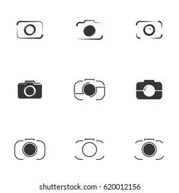 Vector illustration on white background, camera Icon