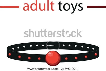 vector illustration on a white background erotic gag with a red ball