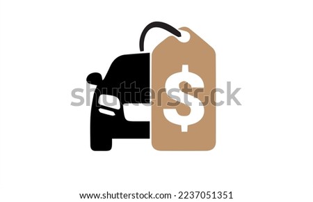 
Vector illustration on white background Buying car sale icon sign.