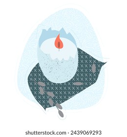 Vector illustration on a white isolated background of a beautiful Easter egg with flowers and patterns