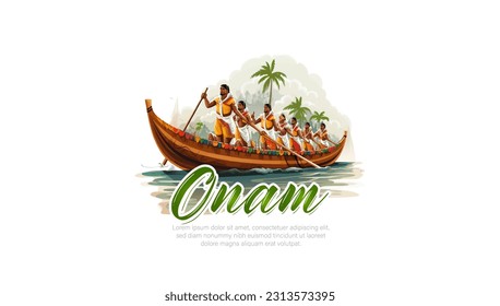 vector illustration of onam. Kerala Onam Greeting Card. 