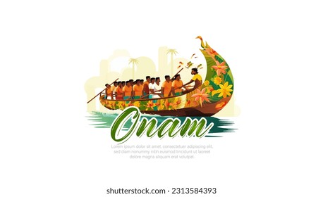 vector illustration of onam. Kerala Onam Greeting Card. 