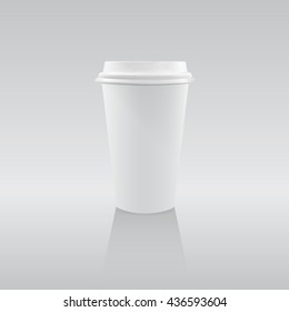 Vector illustration: One Blank White paper cup for coffee