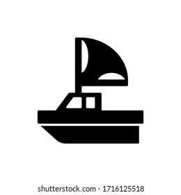 vector illustration one boat toy icon or logo with glyph design style