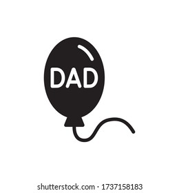 Vector illustration of one bubble ballon with dad text in the center icon or logo with black color and glyph design style