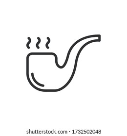 Vector illustration of one cigar smoke with black color and line design style