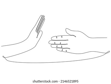 
vector illustration of one continuous line of handshake