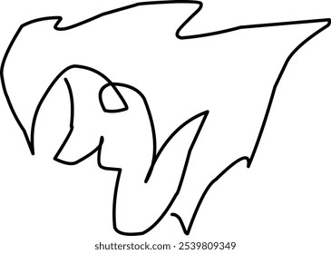 vector illustration one continuous line drawing silhouette of a person's face, black avatar, black shadow