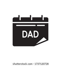 Vector illustration of one dad time calendar clothes with black color and glyph design style