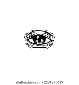 vector illustration of one detailed eye