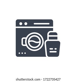Ilustración vectorial de un icono o logotipo del limpiador de tambores con color negro y estilo de diseño de glifos