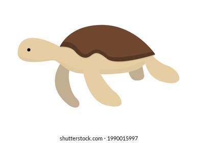 Vector illustration. One element sea turtle isolated on white background. Can be used to create designs for banners, posters, etc.