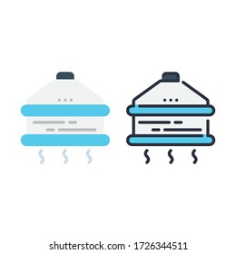 Ilustración vectorial de un ícono o logotipo de extractor con estilo de diseño de color plano y lineal