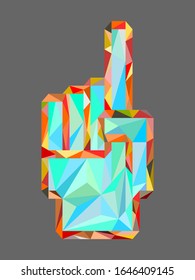 ilustración vectorial de un dedo arriba en arte de polos bajos