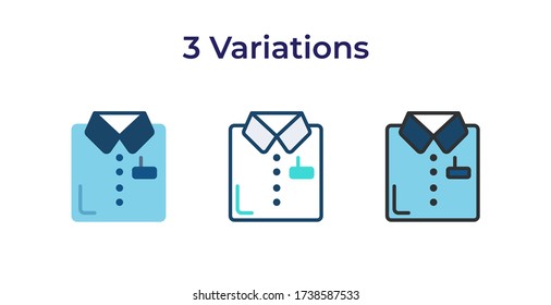 Vector illustration of one formal office clothes with 3 variations design style