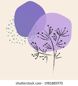Ilustración vectorial de una línea dibujando flor abstracta, dibujo de contorno, dibujo sencillo para la impresión de camisetas, afiche o diseño de pegatinas.