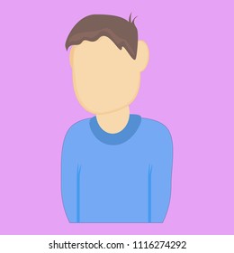Vector illustration of one man without a face