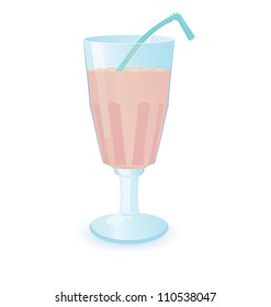 Vector illustration of one milkshake on white background
