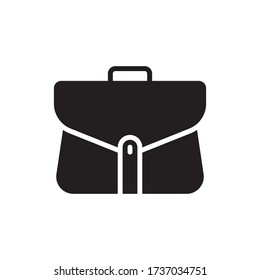 Ilustración vectorial de un icono o logotipo de bolso de oficina con un estilo de diseño de color negro y glifo